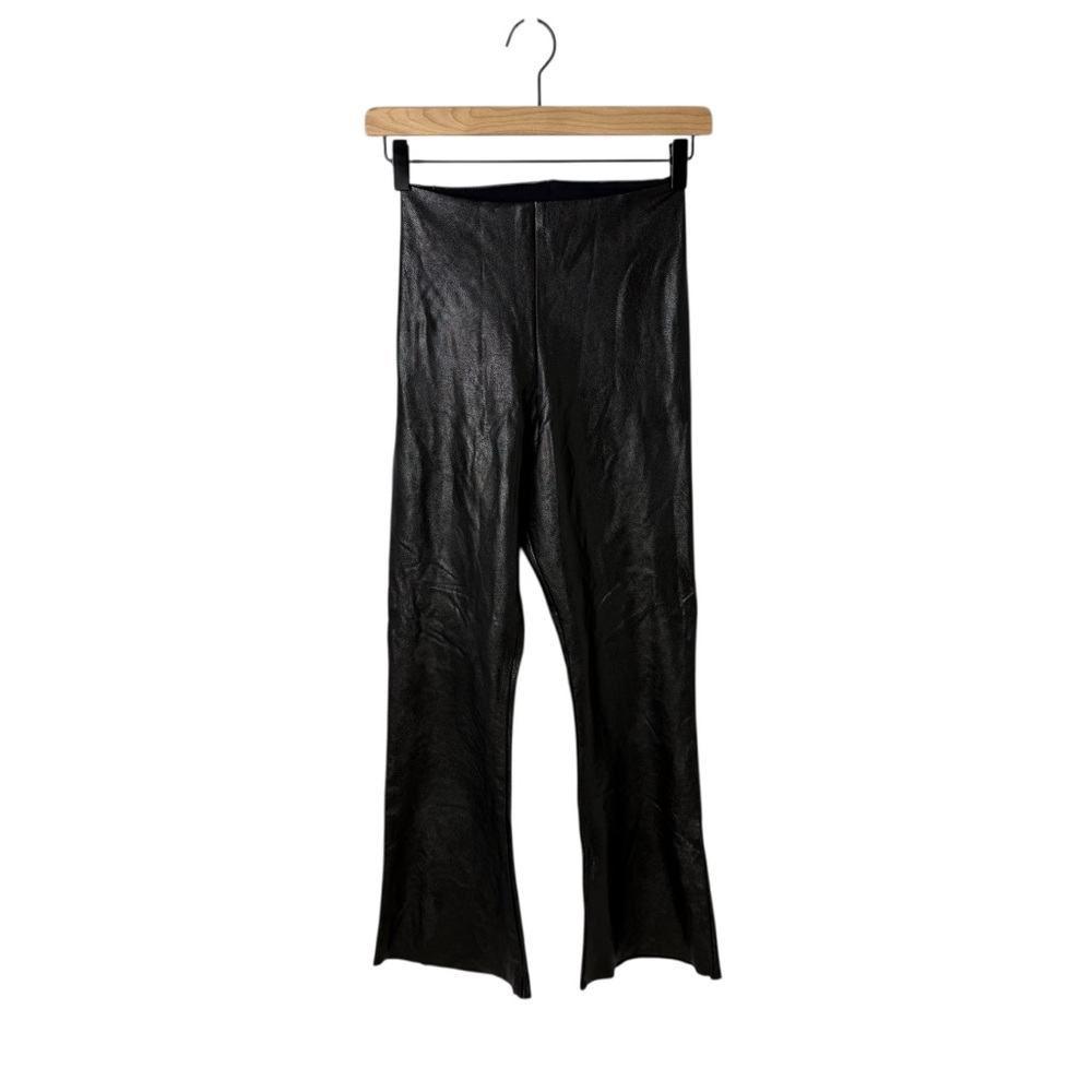 Commando Faux Leather Cropped Flare Leggings Black Size Medium SLG33 - Picture 3 of 8